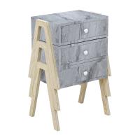 Ahşap Ayak 3 Lü Gofret Sehpa Gri 142