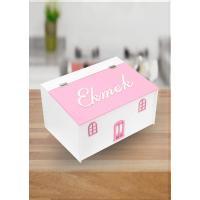 Ahşap Ekmeklik Evli Pembe