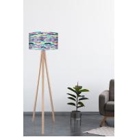 Karma Boya Baskılı Lambader / Naturel Ayaklı