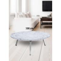 Yer Sofrası 100 Cm Yuvarlak Beyaz Mermer Renk