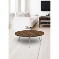 Yer Sofrası 70 Cm Yuvarlak Ceviz Renk