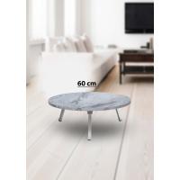 Yer Sofrası 60 Cm Yuvarlak Gri Mermer Renk