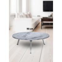 Yer Sofrası 90 Cm Yuvarlak Gri Mermer Renk