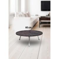 Yer Sofrası 60 Cm Yuvarlak Kahve Mermer Renk