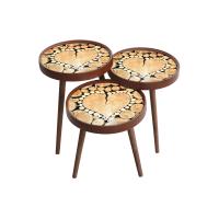Yuvarlak Retro Ahşap Ayaklı Kahve 167