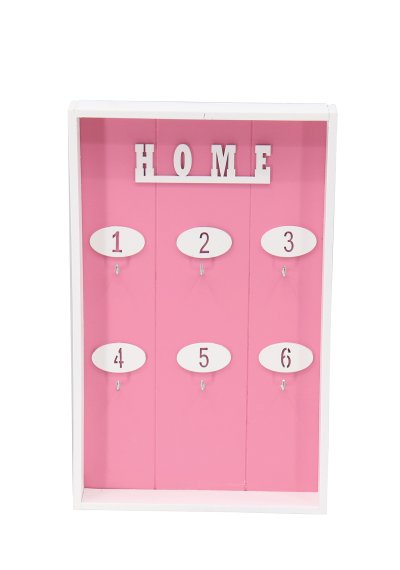 Ahşap Anahtarlık Numaralı Pembe