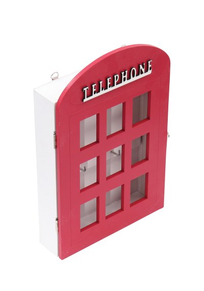 Ahşap Anahtarlık Telefon Kulübesi