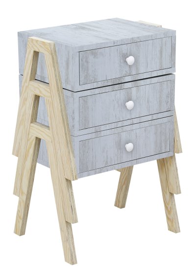 Ahşap Ayak 3 Lü Gofret Sehpa Antik 146