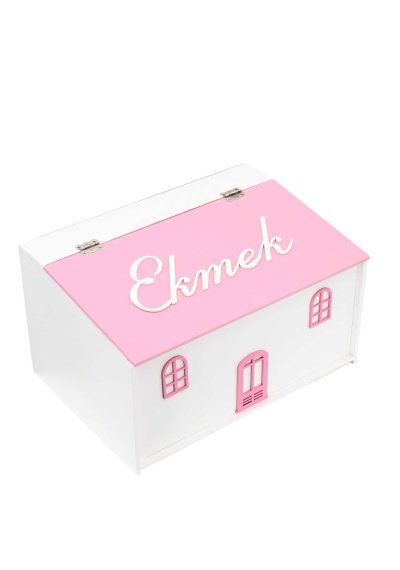 Ahşap Ekmeklik Evli Pembe