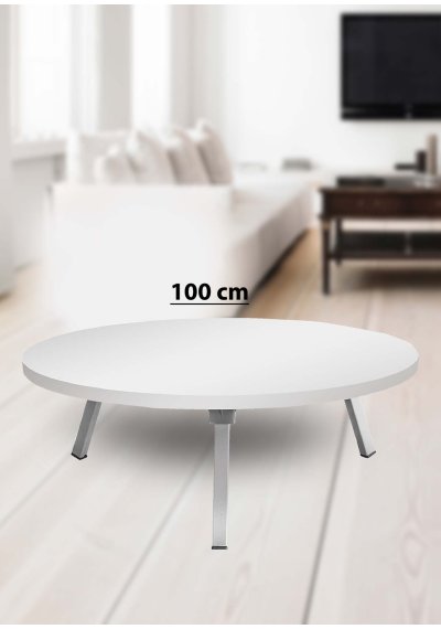 Yer Sofrası 100 Cm Yuvarlak Beyaz Renk