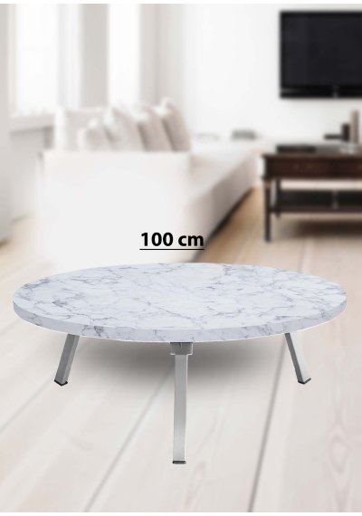 Yer Sofrası 100 Cm Yuvarlak Beyaz Mermer Renk