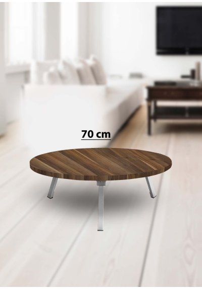 Yer Sofrası 70 Cm Yuvarlak Ceviz Renk