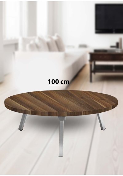 Yer Sofrası 100 Cm Yuvarlak Ceviz Renk
