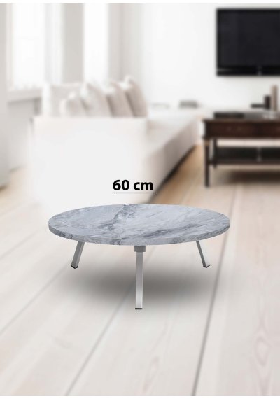 Yer Sofrası 60 Cm Yuvarlak Gri Mermer Renk