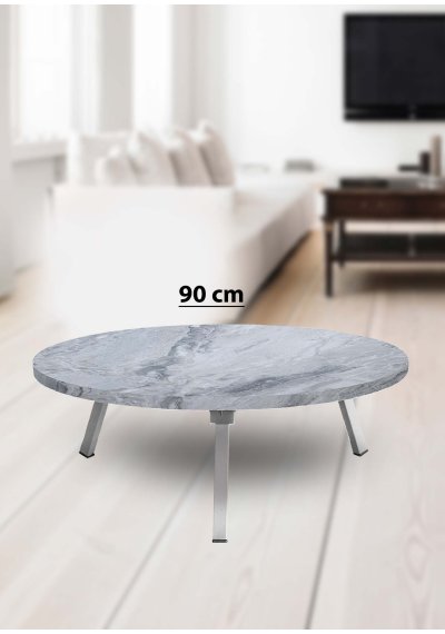 Yer Sofrası 90 Cm Yuvarlak Gri Mermer Renk