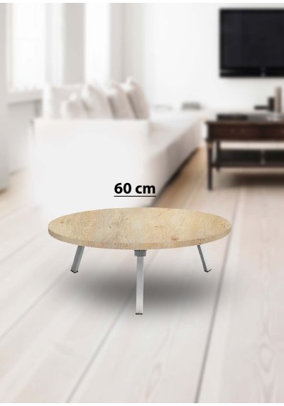 Yer Sofrası 60 Cm Yuvarlak Meşe Renk
