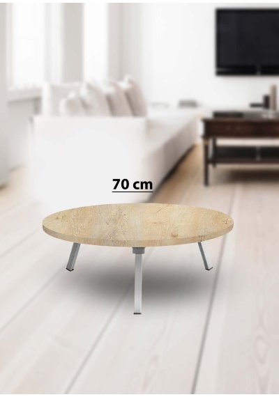 Yer Sofrası 70 Cm Yuvarlak Meşe Renk