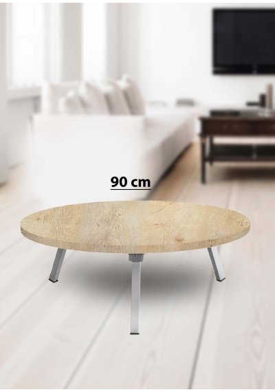 Yer Sofrası 90 Cm Yuvarlak Meşe Renk