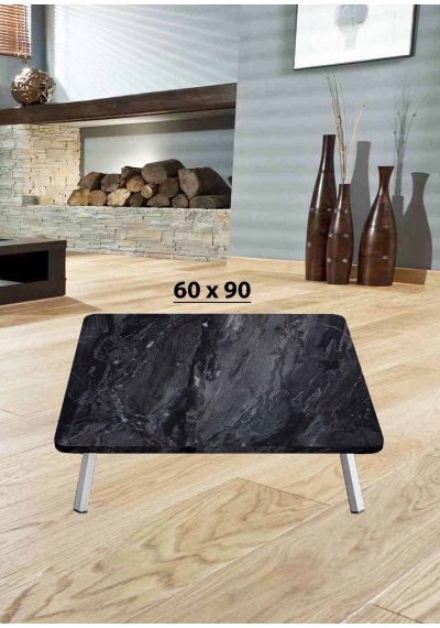 Yer Sofrası 60*90 Cm Dikdörtgen Siyah Mermer Renk