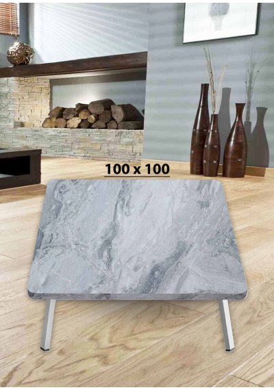 Yer Sofrası 100*100 Cm Kare Gri Mermer Renk
