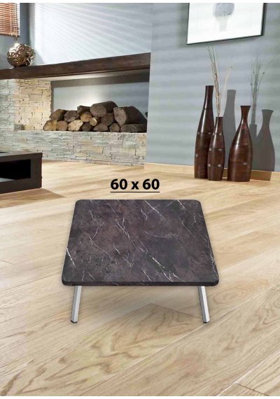 Yer Sofrası 60*60 Cm Kare Kahve Mermer Renk