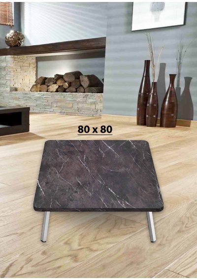 Yer Sofrası 80*80 Cm Kare Kahve Mermer Renk