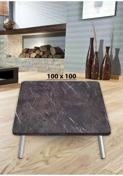 Yer Sofrası 100*100 Cm Kare Kahve Mermer Renk