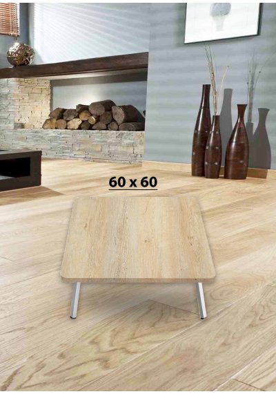 Yer Sofrası 60*60 Cm Kare Meşe Renk