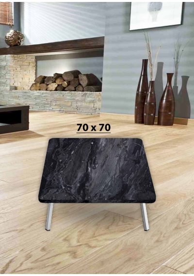 Yer Sofrası 70*70 Cm Kare Siyah Mermer Renk