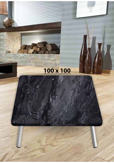 Yer Sofrası 100*100 Cm Kare Siyah Mermer Renk