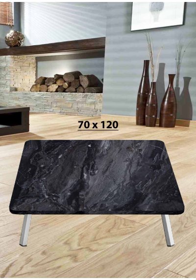 Yer Sofrası 70*120 Cm Dikdörtgen Siyah Mermer Renk