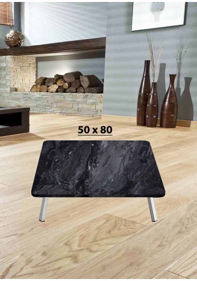 Yer Sofrası 50*80 Cm Dikdörtgen Siyah Mermer Renk