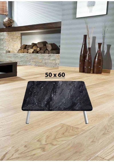 Yer Sofrası 50*60 Cm Dikdörtgen Siyah Mermer Renk