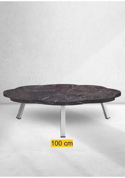 Yer Sofrası 100 Cm Papatya Kahve Mermer Renk
