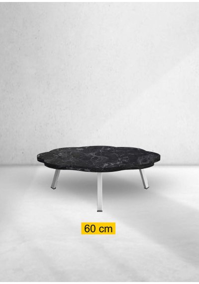 Yer Sofrası 60 Cm Papatya Koyu Siyah Mermer Renk