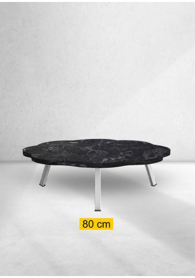 Yer Sofrası 80 Cm Papatya Koyu Siyah Mermer Renk