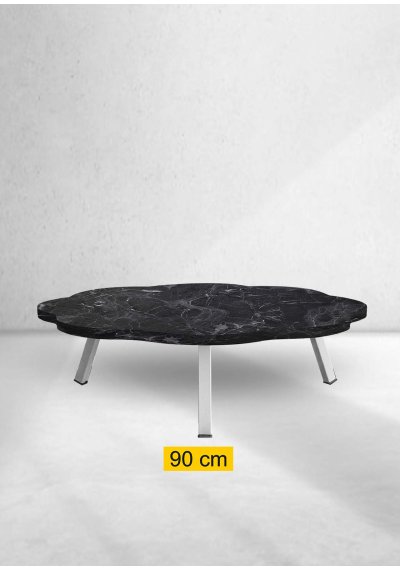 Yer Sofrası 90 Cm Papatya Koyu Siyah Mermer Renk