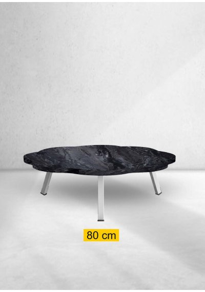 Yer Sofrası 80 Cm Papatya Siyah Mermer Renk