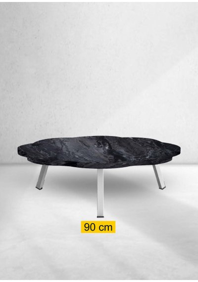 Yer Sofrası 90 Cm Papatya Siyah Mermer Renk