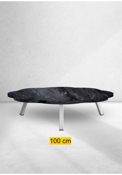 Yer Sofrası 100 Cm Papatya Siyah Mermer Renk