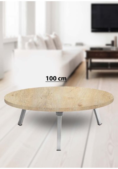 Yer Sofrası 100 Cm Yuvarlak Meşe Renk